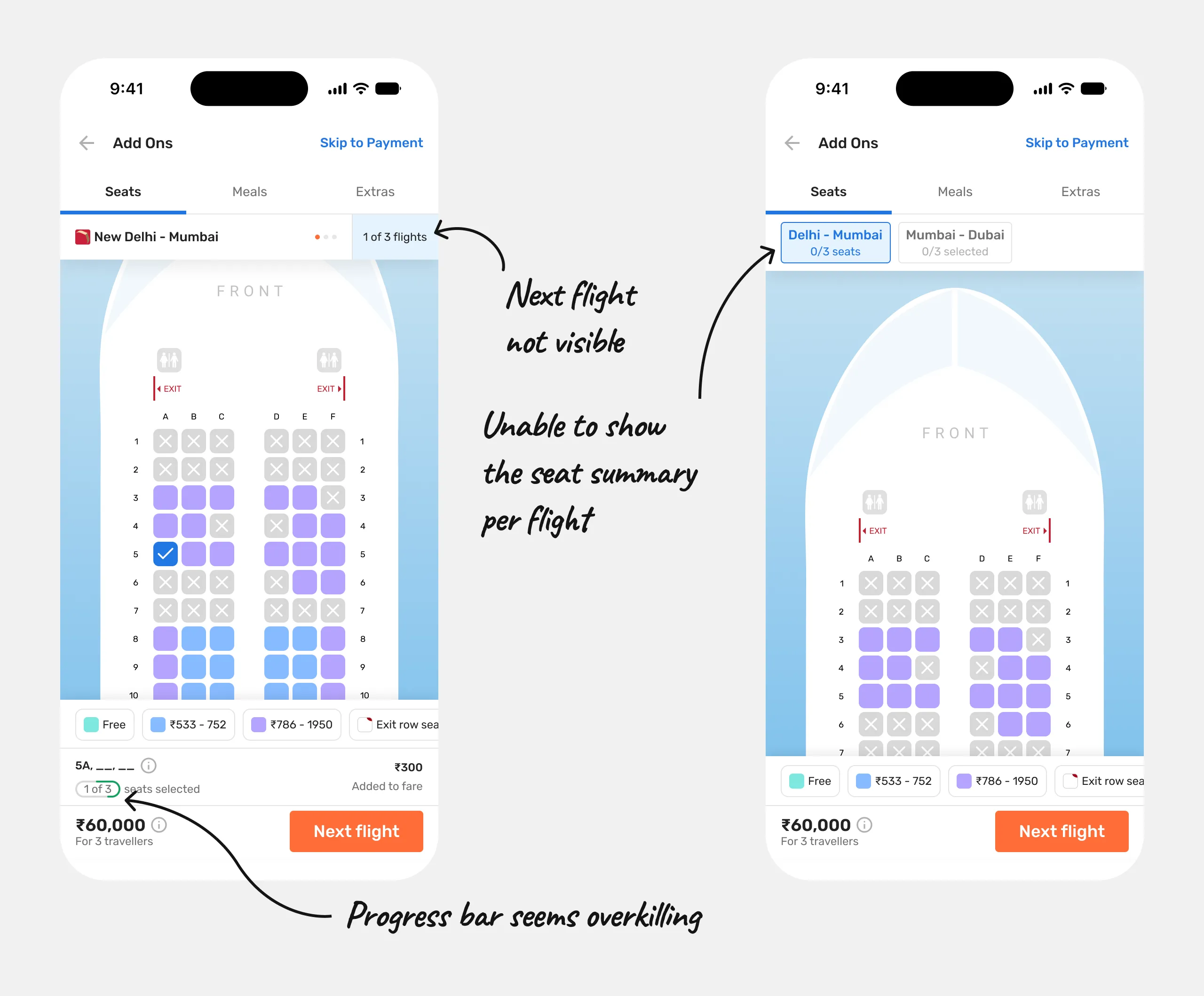 Initial exploration of the top header and bottom bar